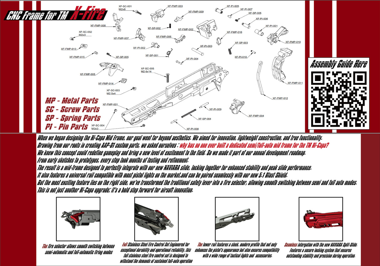 CTM X-Fire CNC Frame for TM Hi-Capa - Black