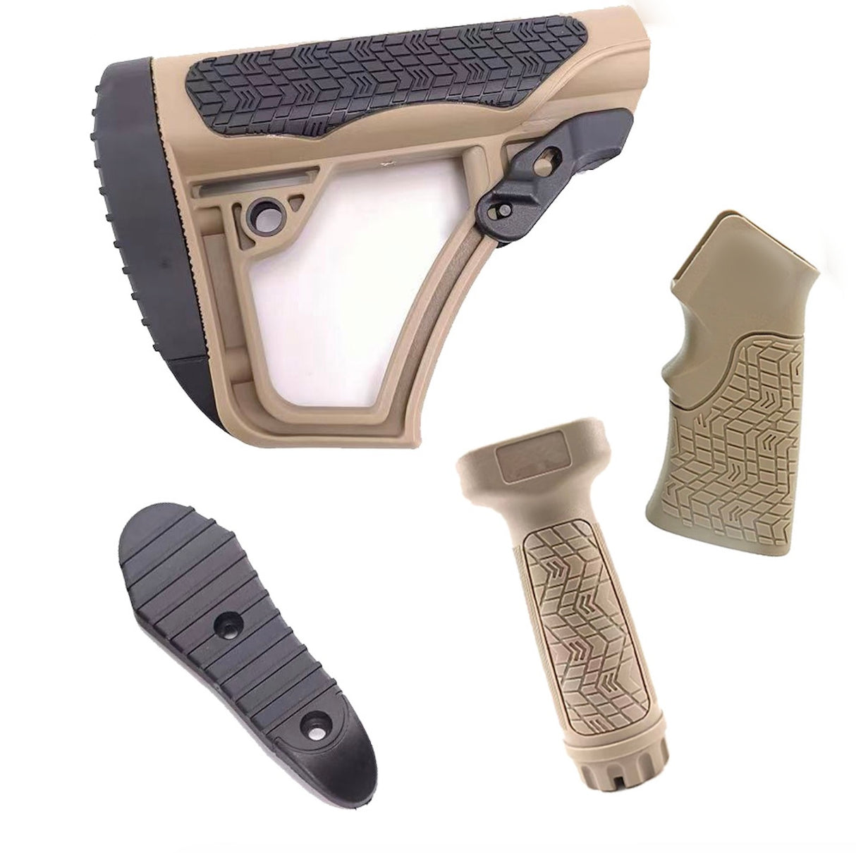 S&I Tactical DD Style AR-15 Polymer Furniture Set - FDE