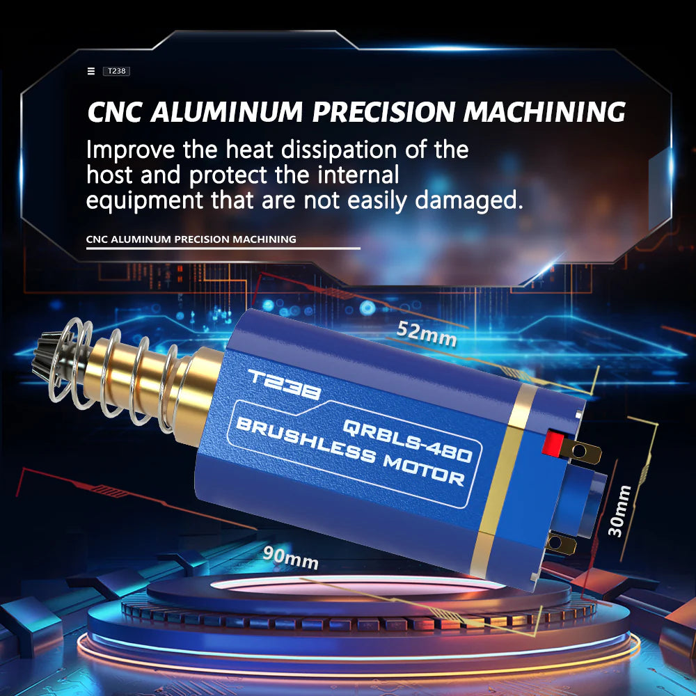 T238 Quick Response High Effiency Low Loss Brushless Motor - 2250KV Long Shaft