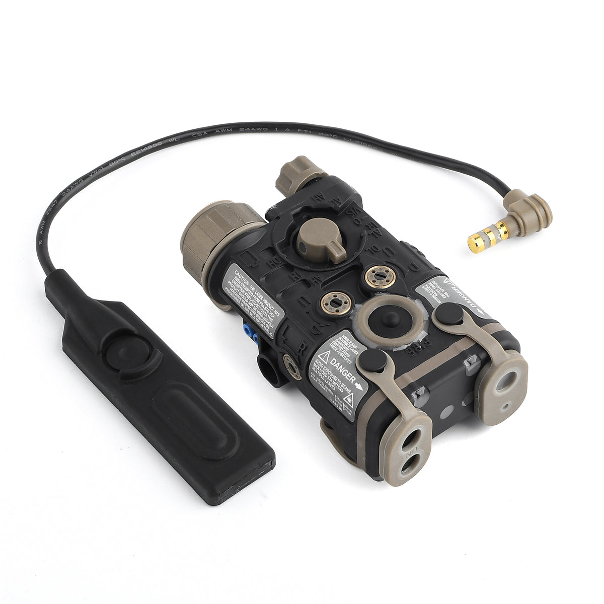Wadsn Deluxe NGAL Style Forged Aluminium Laser Aiming Device with Red & IR Laser - Black