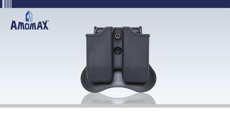 Amomax Double Mag Pouch for Beretta 92, Sig P226 Series, P320, CZ P09 - Black