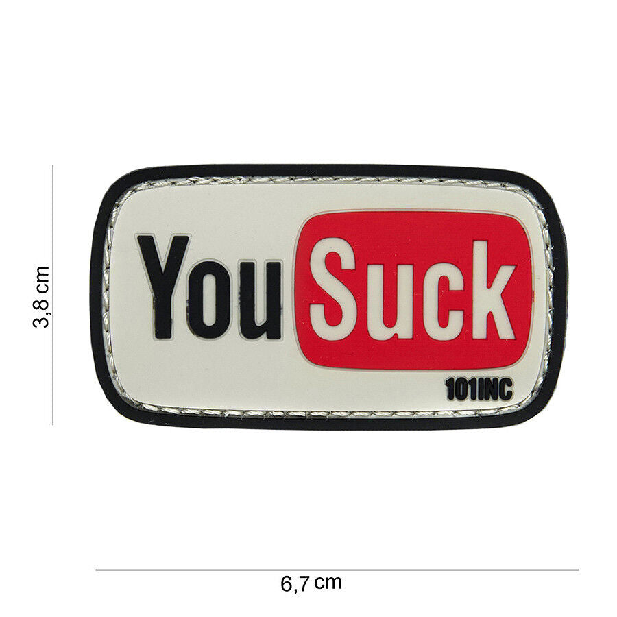 101 You Suck YouTube 3D PVC Patch