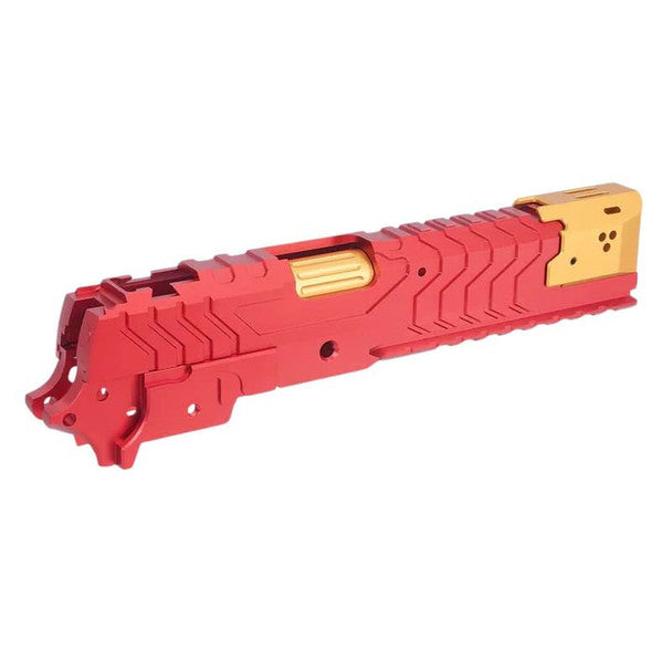 5KU TM Hi-Capa GBB Aluminium Slide & Frame (Matrix Type Interchangeable Comp) - Red/Gold