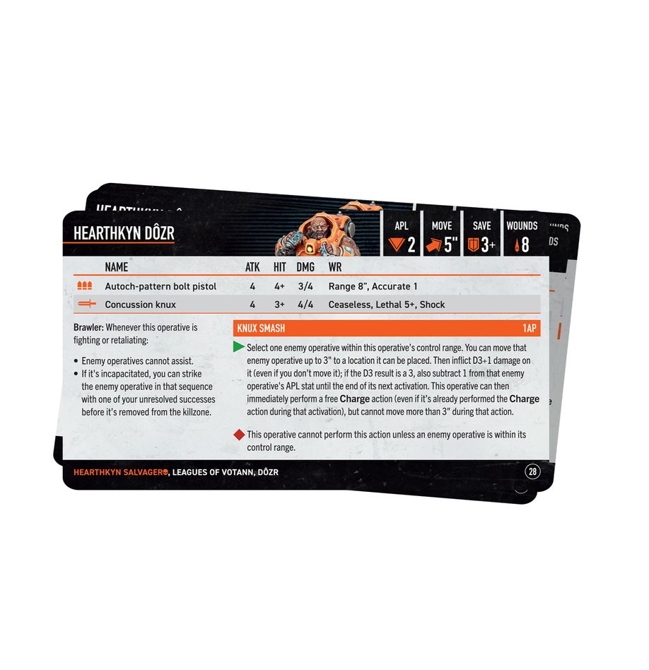 Kill Team - Hearthkyn Salvagers Datacards (103-70)