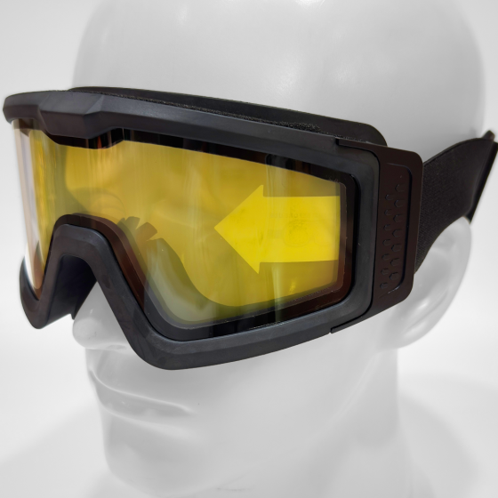 Nuprol Battle Visor Dual Lens Protective Clear Goggles - Black