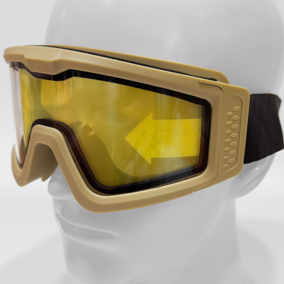 Nuprol Battle Visor Dual Lens Protective Clear Goggles - FDE