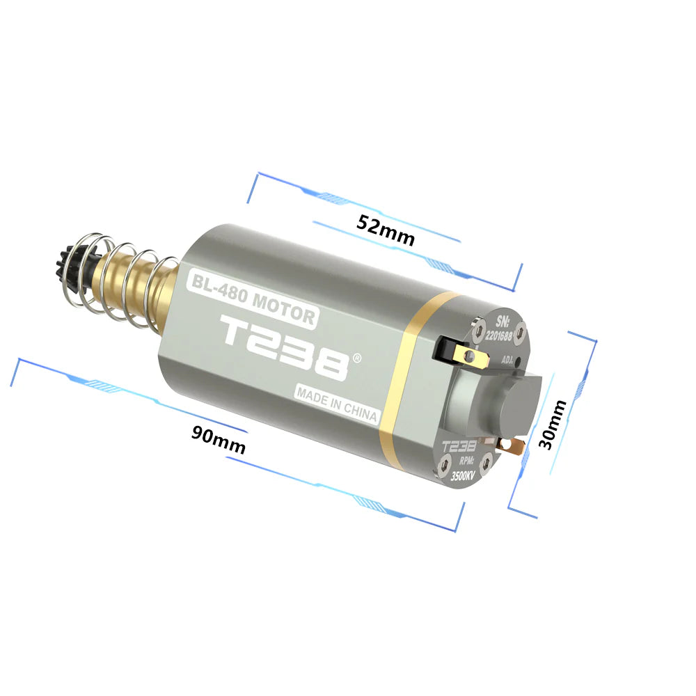 T238 Brushless Motor High Thermal Efficiency High Torque & Speed Adjustable Speed - 2980KV - Short Shaft