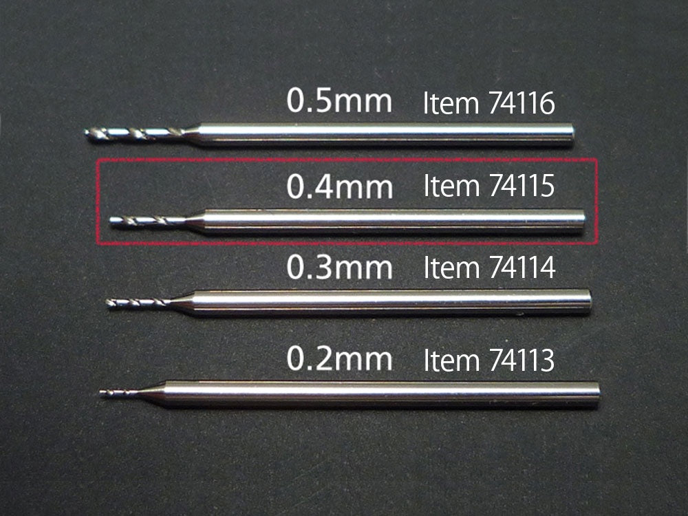 0.4mm Fine Pivot Drill Bits (Shank DIA. 1.0mm)