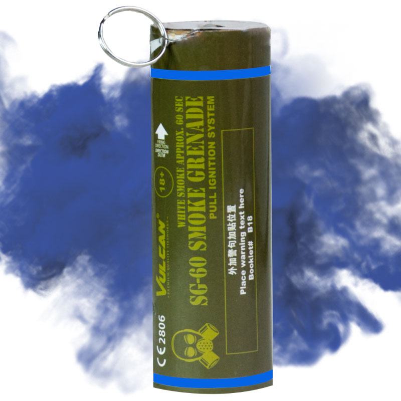 Vulcan SG-60 Wire Pull Smoke Grenade - Blue