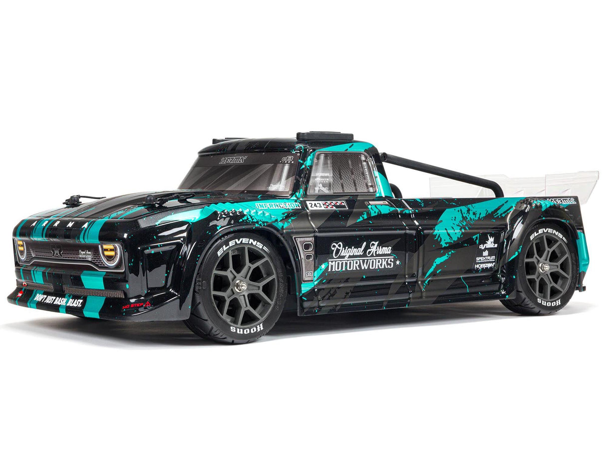 Arrma 1/8 Infraction 3S 4X4 BLX Resto-Mod Truck RTR - Black/Teal