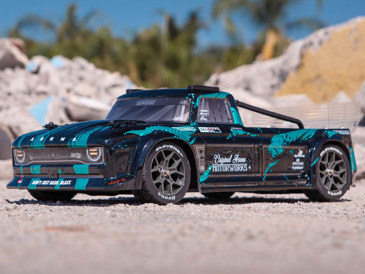 Arrma 1/8 Infraction 3S 4X4 BLX Resto-Mod Truck RTR - Black/Teal