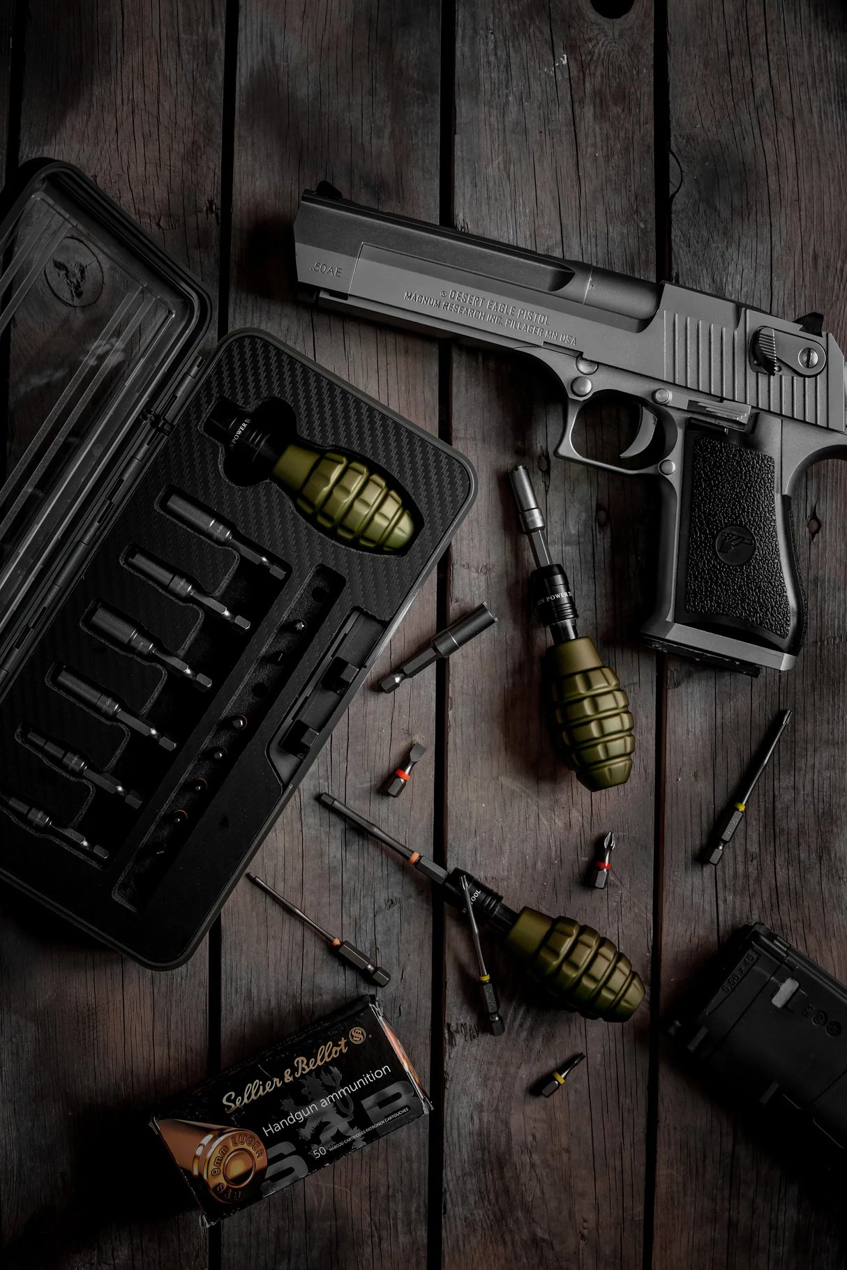 GPT 17-Piece Grenade Style Valve Tool Kit - Military Green