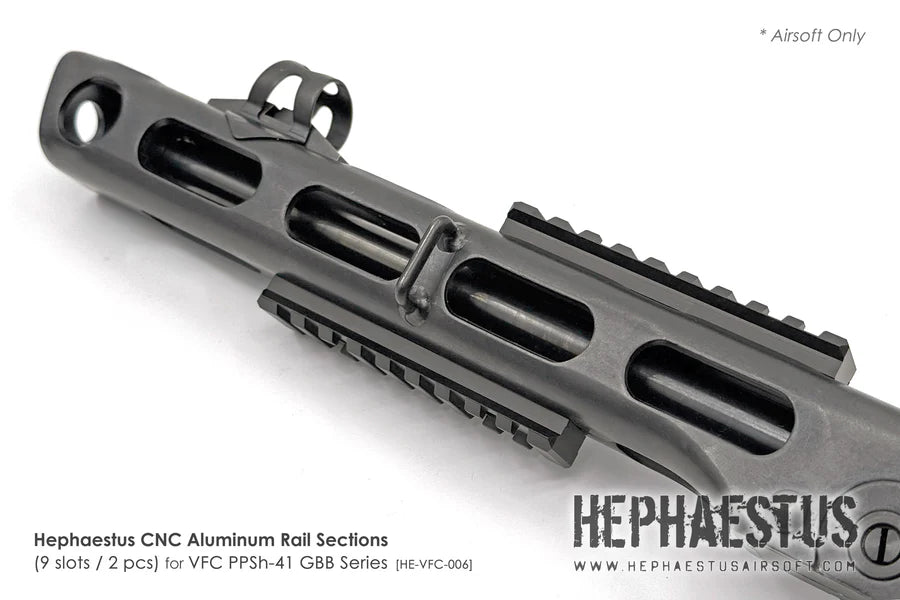 Hephaestus CNC Aluminium Rail Sections (9 slots/2 pcs) for VFC PPSh-41 GBB
