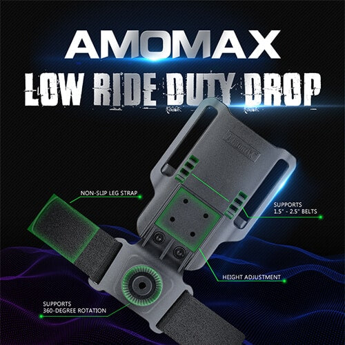 Amomax Low Ride Duty Drop Holster Attachment - Black