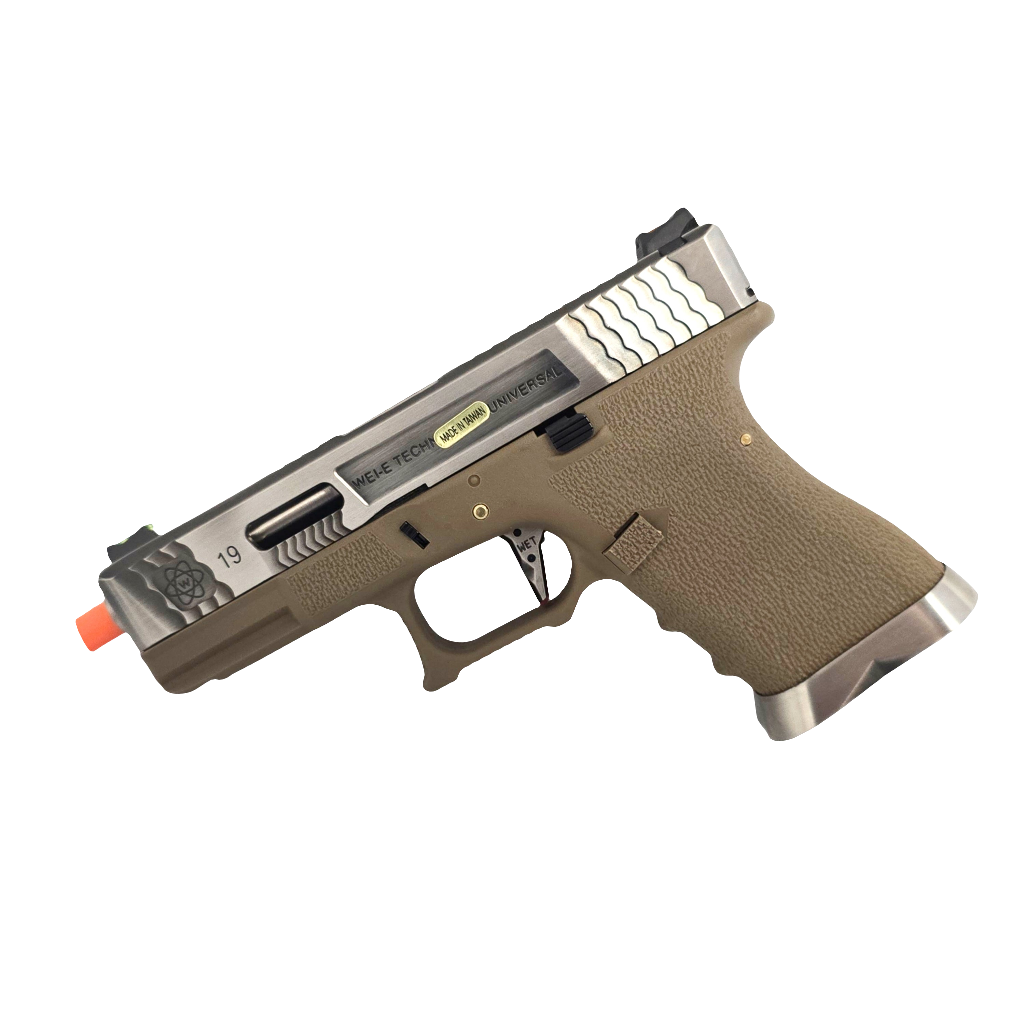 WE E Force Nineteen Pistol - Tan/Silver