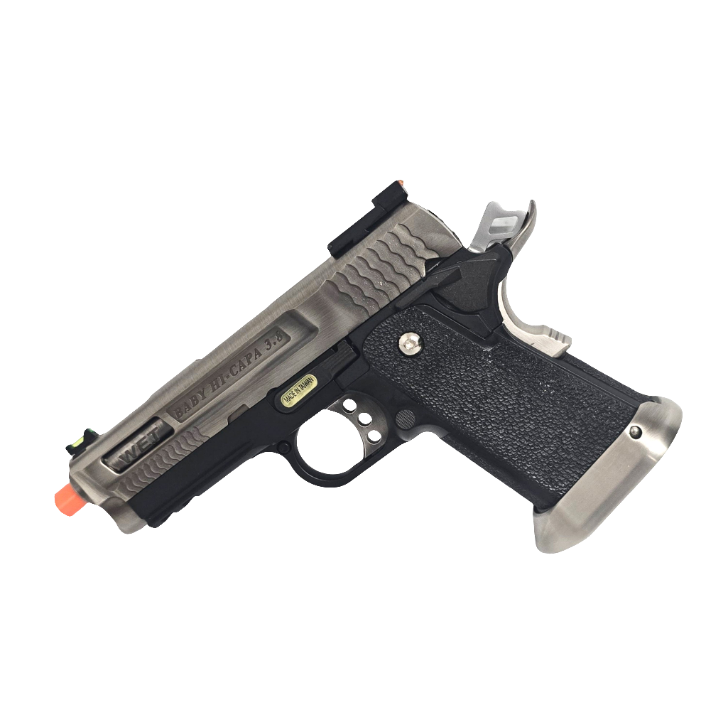 WE Hi-Capa 3.8 Force (Waved Groove) Semi / Full Auto - Silver
