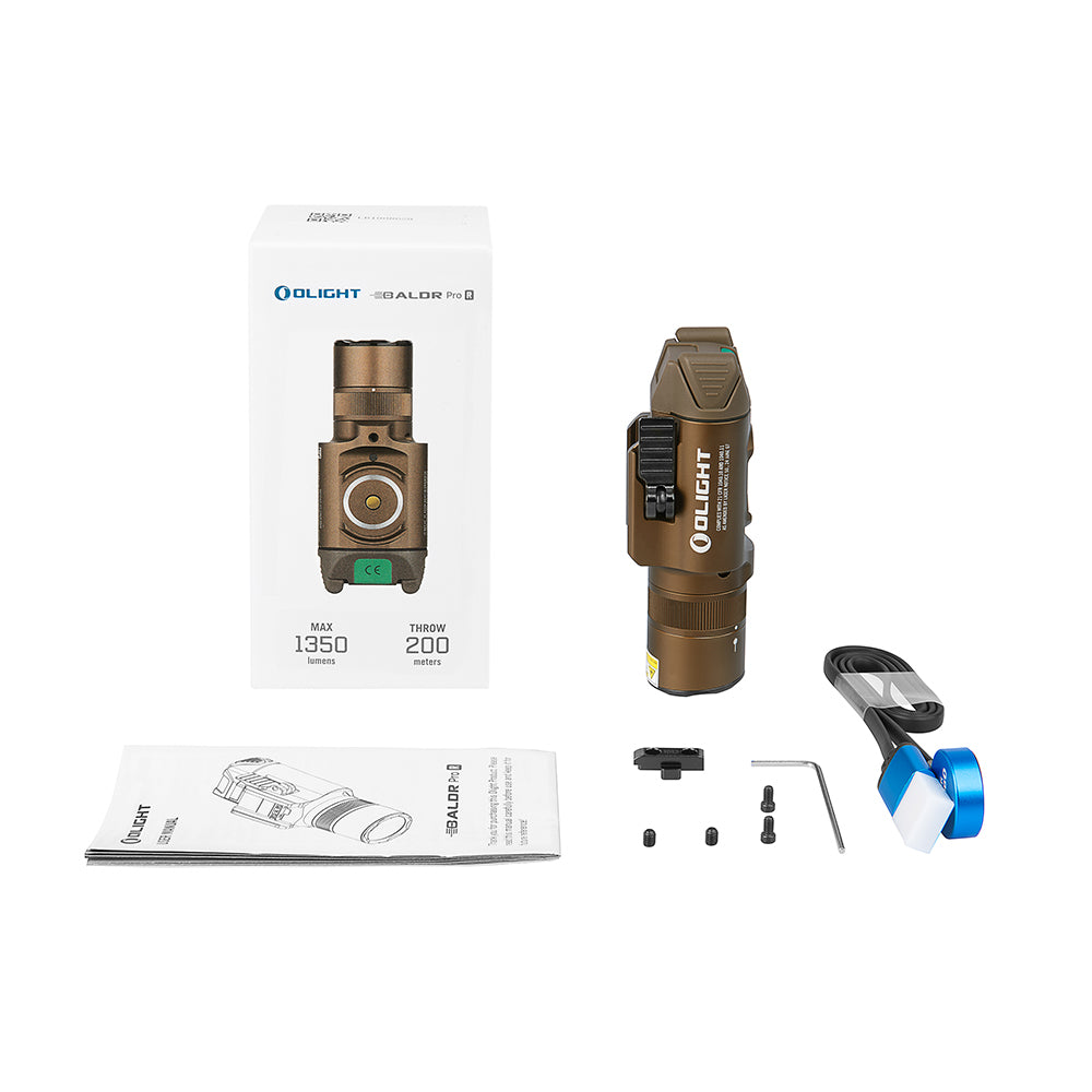 Olight Baldr Pro R Rechargeable Tactical Light with Green Laser - FDE