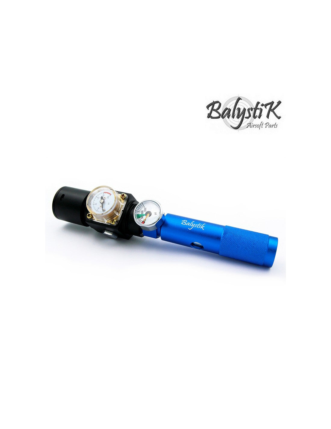 Balystik 12g CO2 Adapter for HPA Regulator with Pressure Gauge