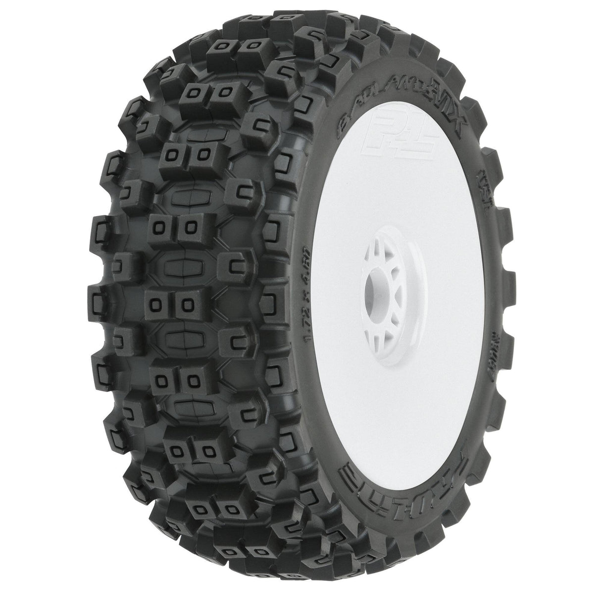 Proline 1/8 Badlands MX M2 Front/Rear Buggy Tires Mounted - 17mm White-0