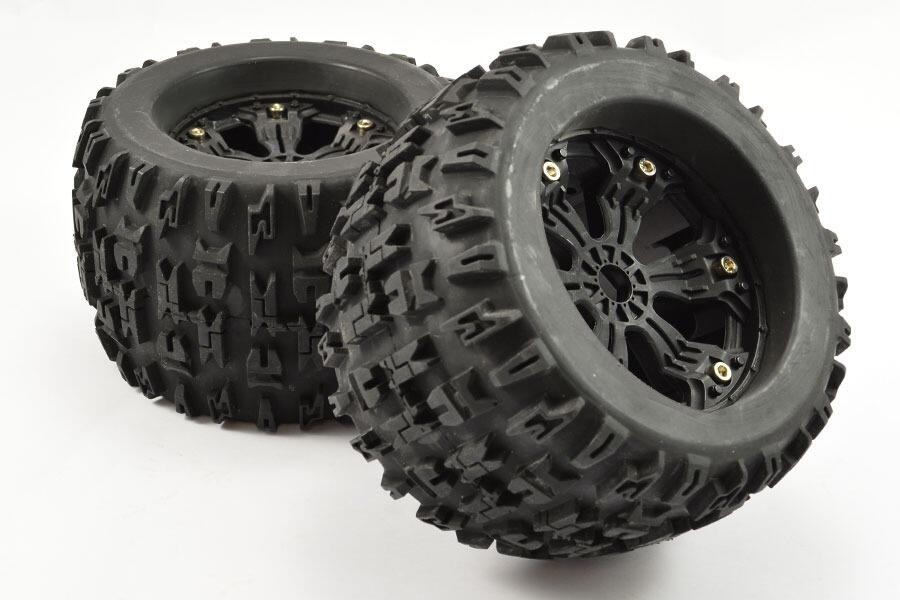 Fastrax 1:8 MT Jigsaw Mounted 6-Spoke Black 1/2in Offset - 17mm-1