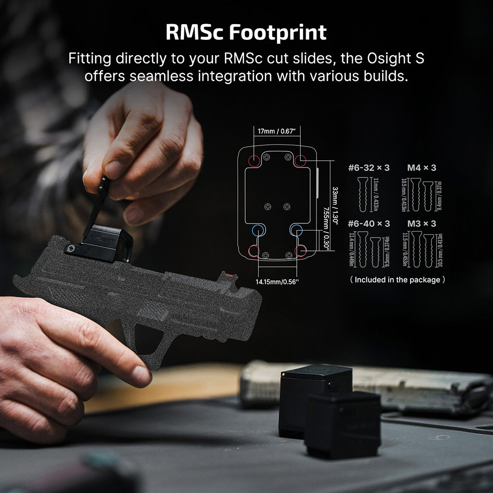 Osight S 2 MOA Dot & 32 MOA Circle with OAL Material - Black