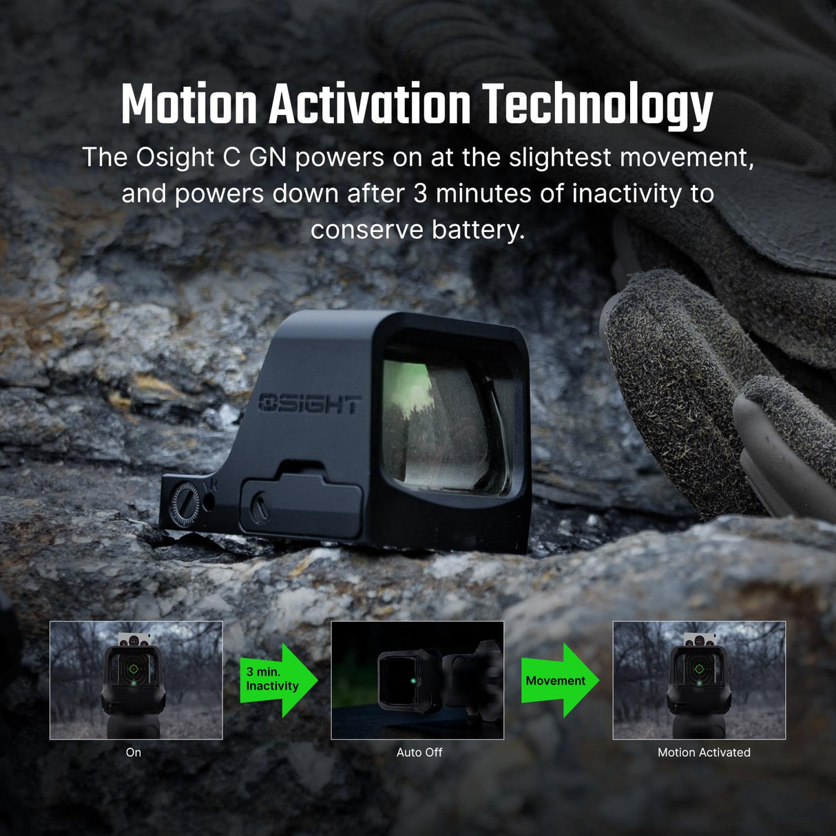 Osight C Open Reflex Optic with Replaceable Side-Loading Battery