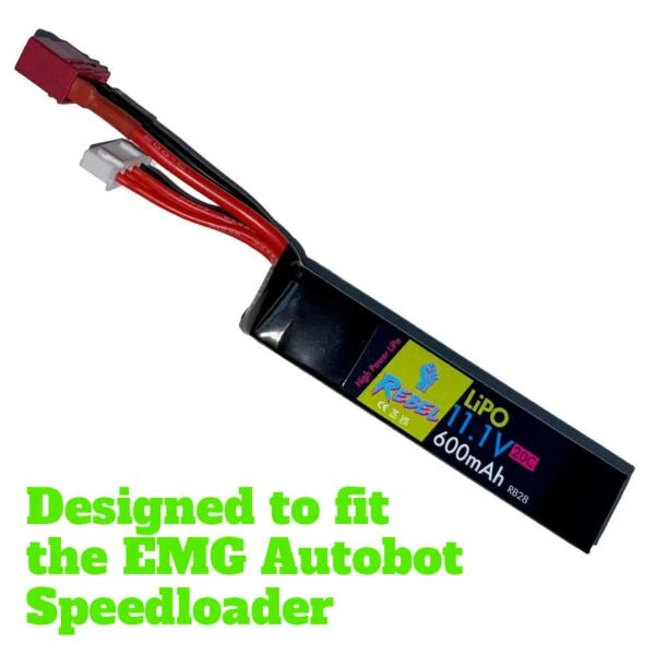 Rebel 11.1V 600Mah 20C Lipo Stick (PDW) - Deans (Fits EMG Autobot)