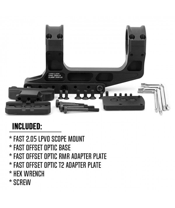 SOTAC Fast 2.05" LPVO Scope Mount & Offset Adapter 30mm Tube - Black