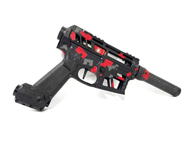 Heretic Labs Article 1 with Tank Grip - Black/Red Block Camo Pattern-0