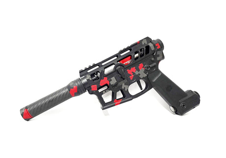 Heretic Labs Article 1 with Tank Grip - Black/Red Block Camo Pattern-1