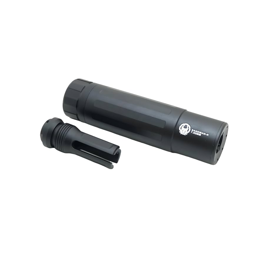 Sandman-S Style 7.62 Mock Suppressor With 14mm CCW Flash Hider - Black