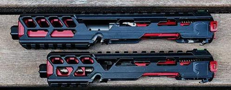 CTMA FUKU-2 CNC Aluminium Upper Slide Set - Cut Out Black/Red-0