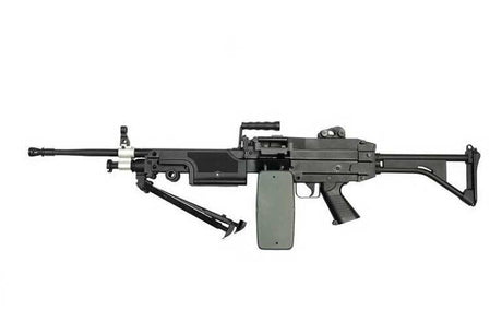 A&K M249 with Sound Control Drum Magazine (Skeleton Stock) - Metal-0