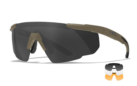 Wiley X Saber Advanced - Matte Tan Frame - Grey/Clear/Light Rust Shields (3 Lenses)-0