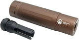 Sandman-S Style 7.62 Mock Suppressor With 14mm CCW Flash Hider - Brown/Bronze