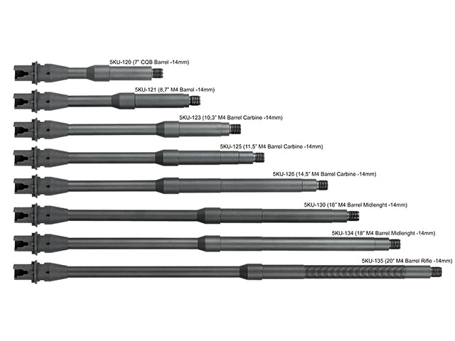 5KU Aluminium Outer Barrels for M4 AEG