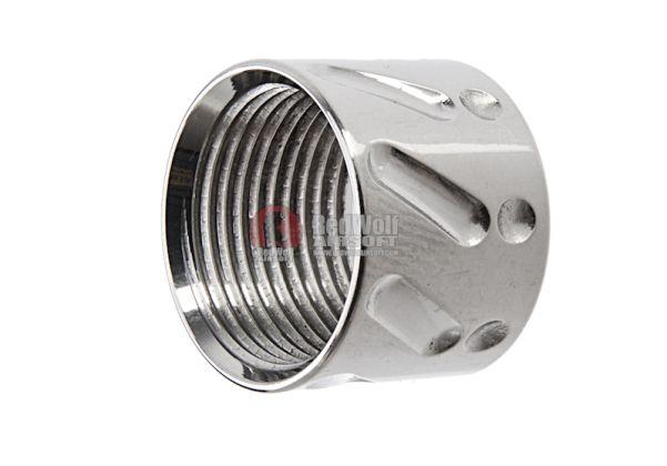 5ku Thread Barrel Protector (Knurled) - 14mm CCW - Silver-0