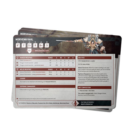 Datasheet Cards: Adepta Sororitas (52-02)