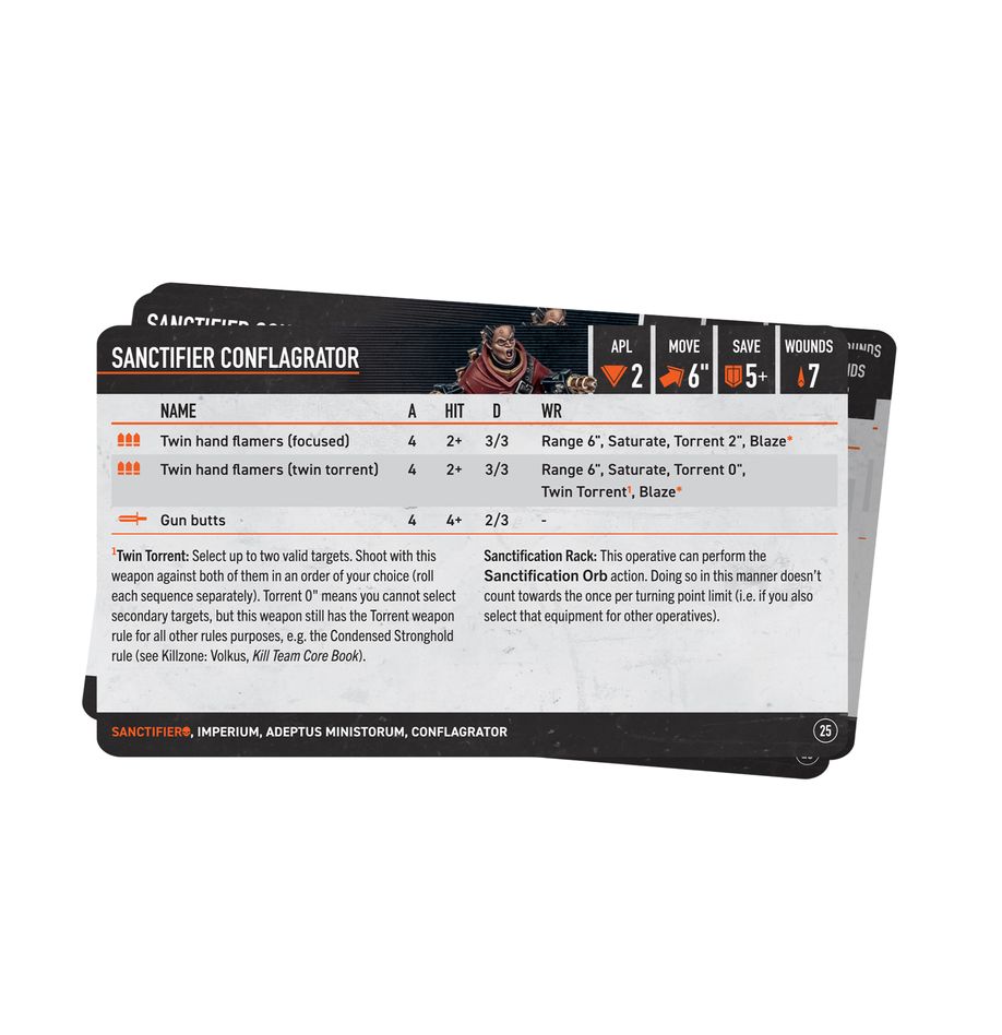 Kill Team: Sanctifiers – Datacards (102-59)