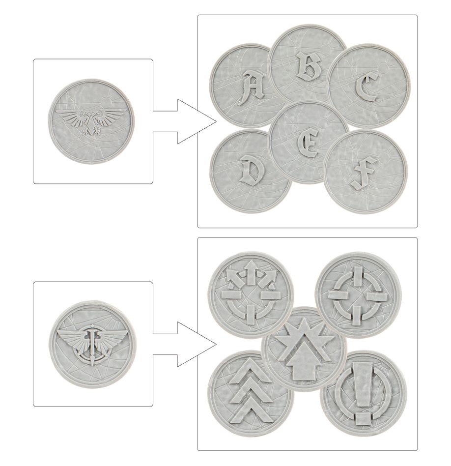 Order Tokens and Objective Markers - Legions Imperialis (03-85)