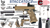 Army Armament R612-5A Staccato 2011 C2 Compact T8 Pistol  - Tan