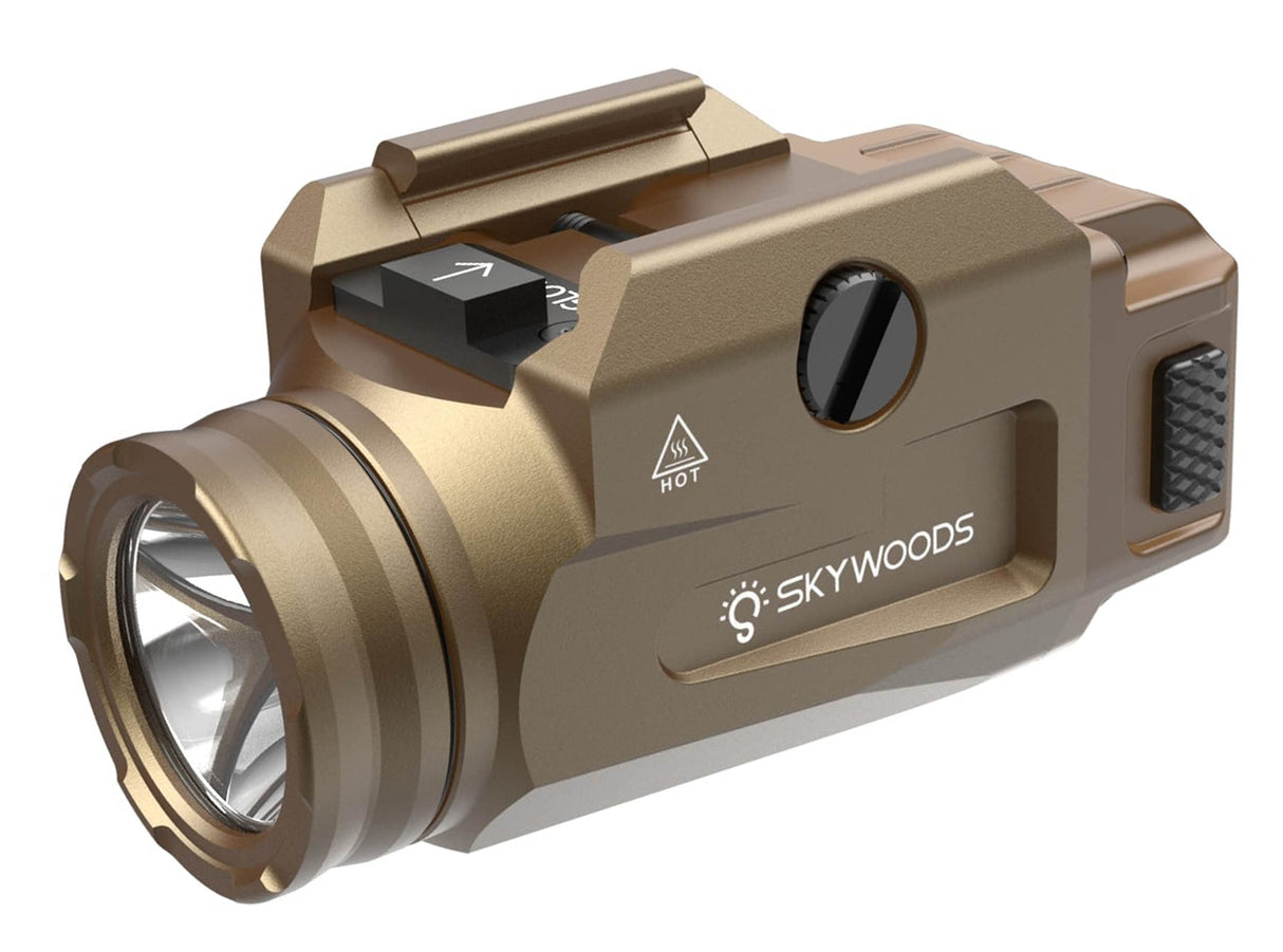Skywoods PL520 Pistol Mounted Flashlight with Rechargeable Battery - FDE