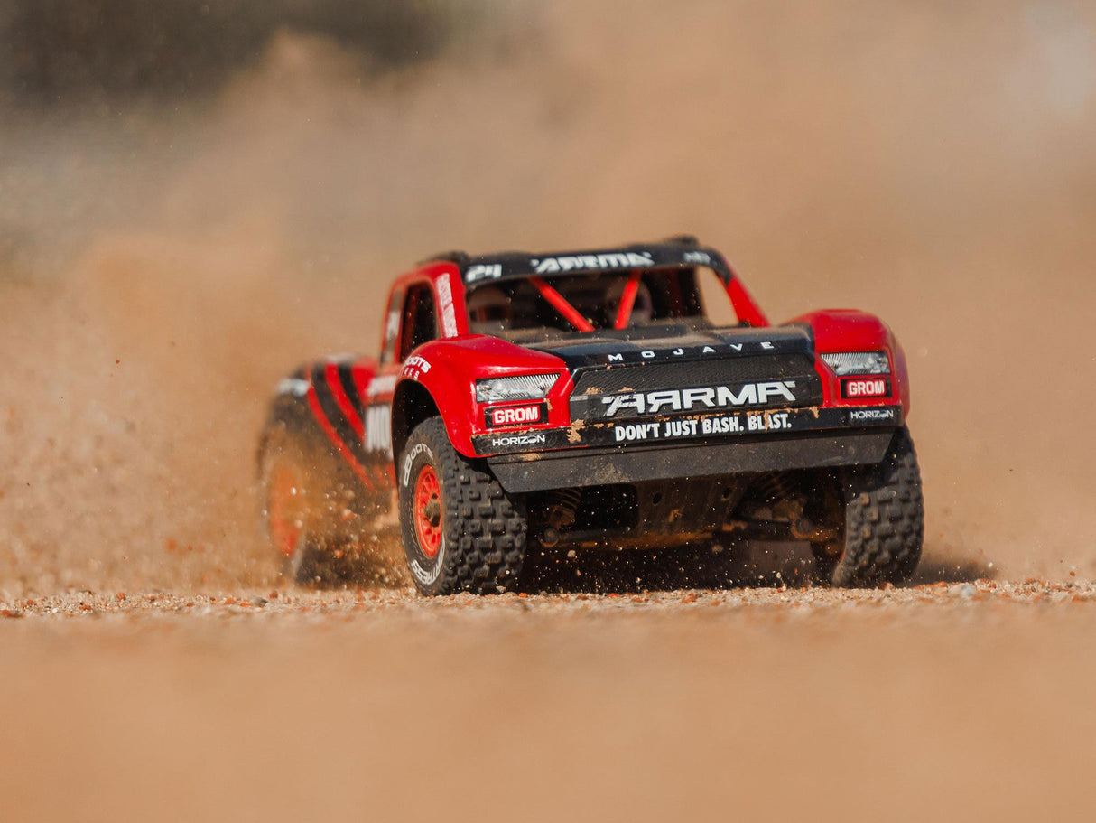 Arrma 1/18 Mojave GROM 4WD Desert Truck RTR Mega w/Lipo USB Charger - Red/Black