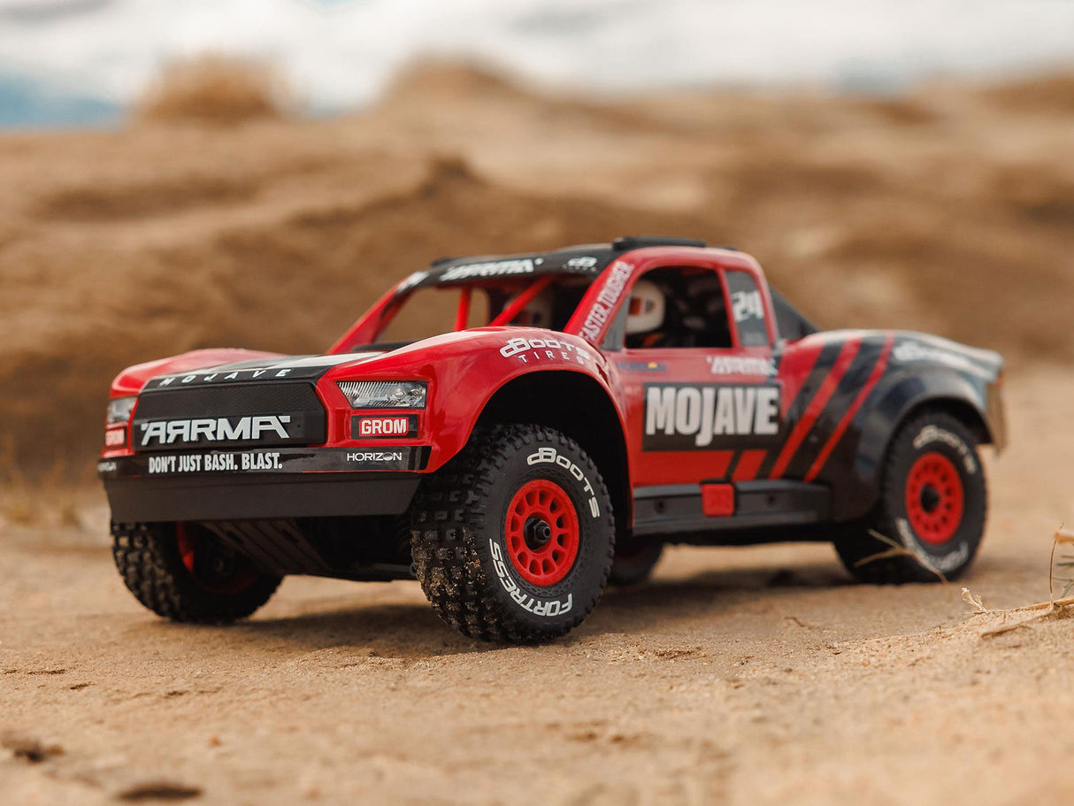 Arrma 1/18 Mojave GROM 4WD Desert Truck RTR Mega w/Lipo USB Charger - Red/Black