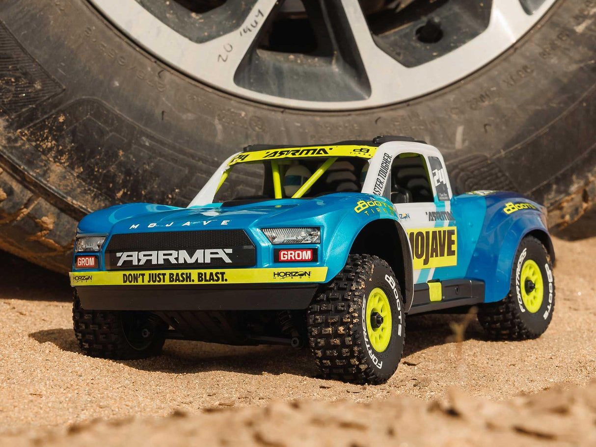 Arrma 1/18 Mojave GROM 4WD Desert Truck RTR Mega w/Lipo USB Charger - Blue/White