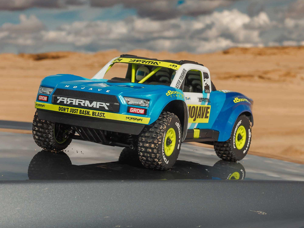 Arrma 1/18 Mojave GROM 4WD Desert Truck RTR Mega w/Lipo USB Charger - Blue/White