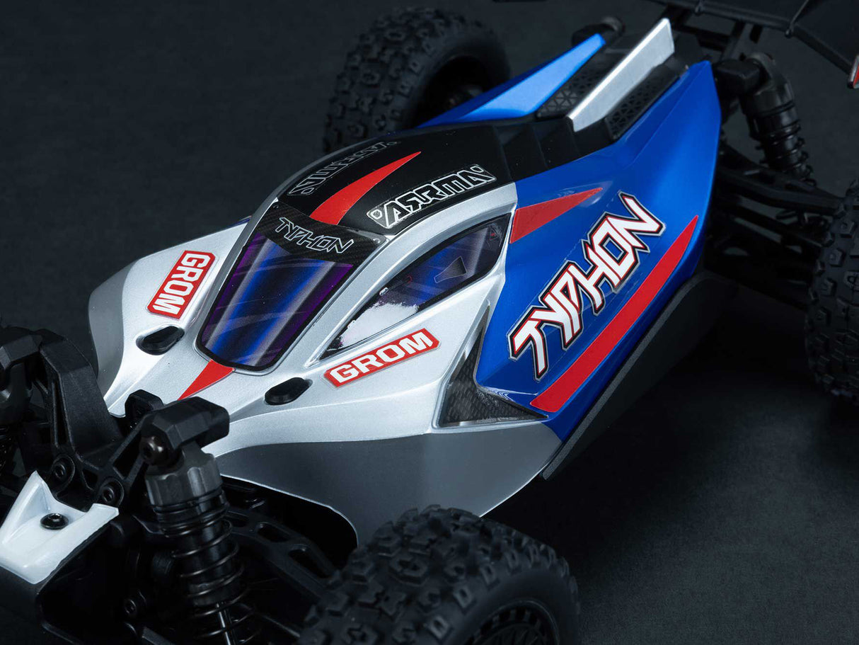 Arrma 1/18 Typhon GROM 4wd Smart RTR -  Silver/Blue