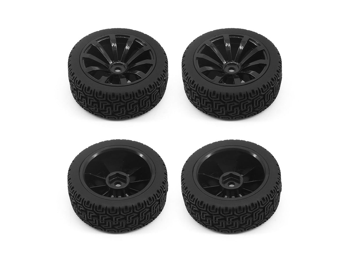 1/10 Rally Block/10 Spoke Wheel Set Black (4pcs)