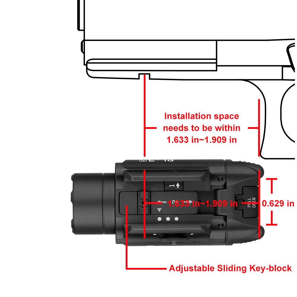 O Light PL-3S Valkyrie Rechargeable Rail Mounted Tactical Light