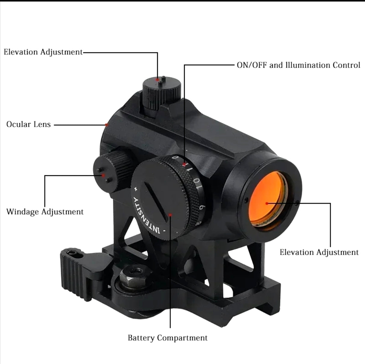 Compact Red Dot Sight 2 MOA Reflex Optic